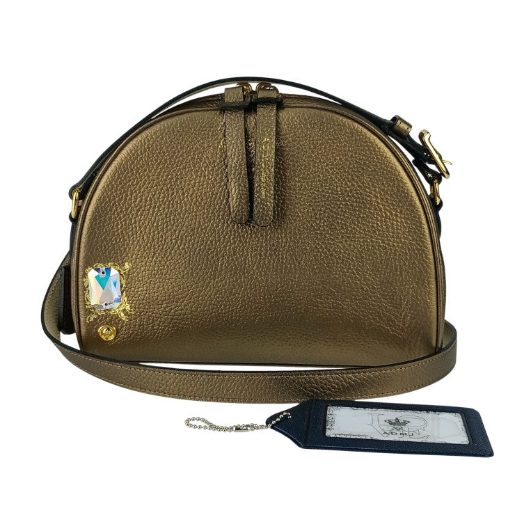 ADMJ エーディーエムジェー ショルダーバッグ/クロスボディバッグ クチュールクリスタル ブロンズ カーフレザーシュリンク スワロフスキークリスタル レディース 新品未使用展示品