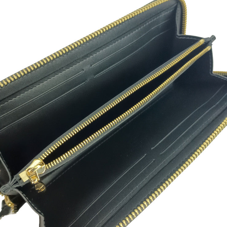 LOUIS VUITTON ルイヴィトン 長財布 ポルトフォイユ・クレマンス M90920 ノワール ヴェルニ ユニセックス ラウンドファスナー ゴールド金具 美品