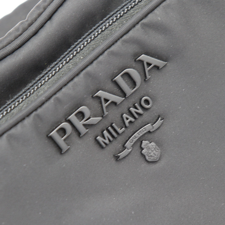美品 PRADA プラダ クロスボディバッグ ショルダーバッグ 1BH107 ナイロン レザー ブラック 2WAY ポーチ ロゴ