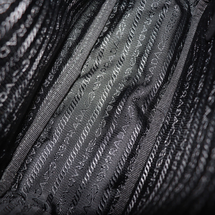 美品 PRADA プラダ クロスボディバッグ ショルダーバッグ 1BH107 ナイロン レザー ブラック 2WAY ポーチ ロゴ