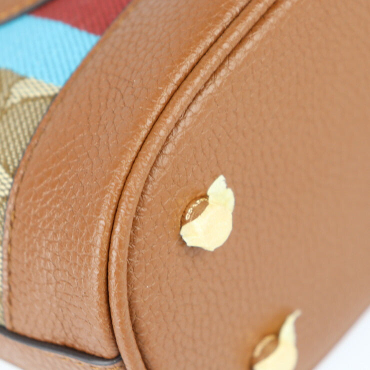 新古未使用展示品 COACH コーチ デンプシー ドローストリング バケット 15 ハンドバッグ C5639 シグネチャー ジャガード × レザー ブラウン系 ゴールド金具 2WAY ショルダーバッグ ミニバッグ 巾着型