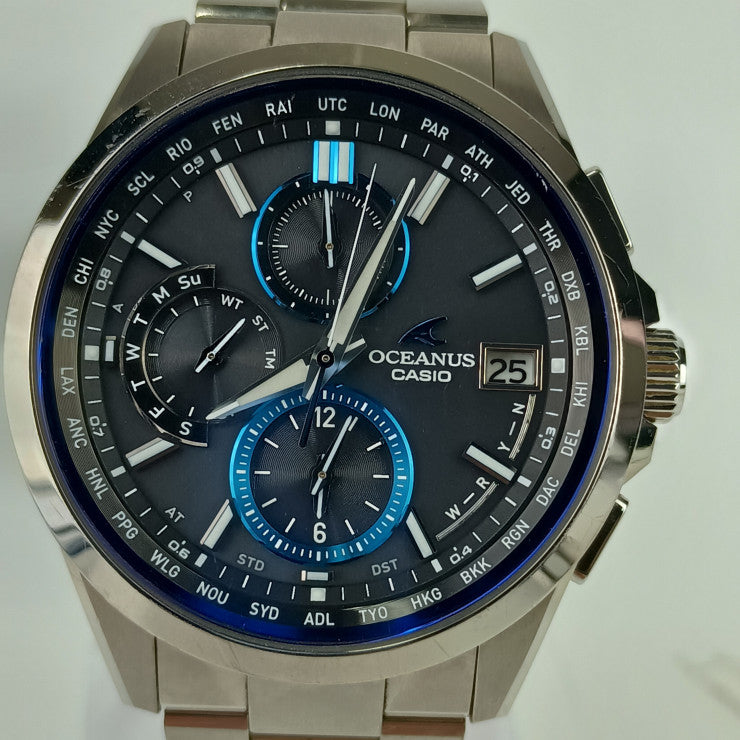 CASIO Casio Watch Oceanus Classic Line OCW-T2600-1AJF Silver Black Dial Titanium Men's Solar Radio