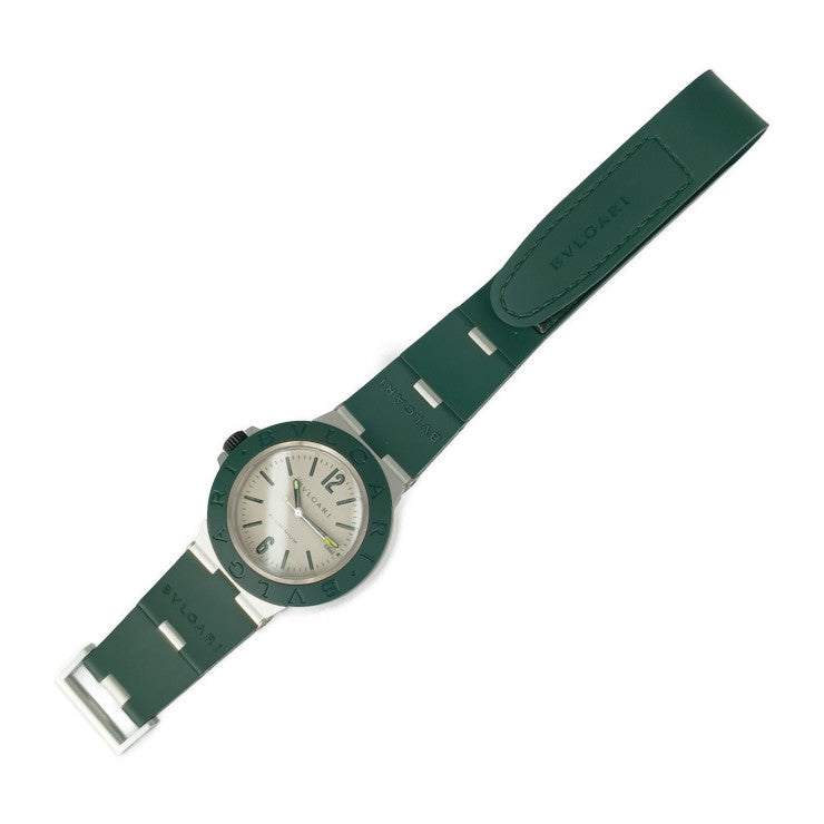 New, unused, display item, BVLGARI, Bvlgari watch, Bvlgari aluminum match point BB40ATHMS, green, white dial, aluminum, titanium, rubber, men's, limited to 800 pieces worldwide