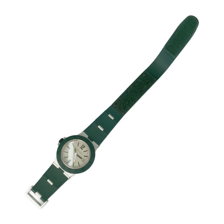 New, unused, display item, BVLGARI, Bvlgari watch, Bvlgari aluminum match point BB40ATHMS, green, white dial, aluminum, titanium, rubber, men's, limited to 800 pieces worldwide