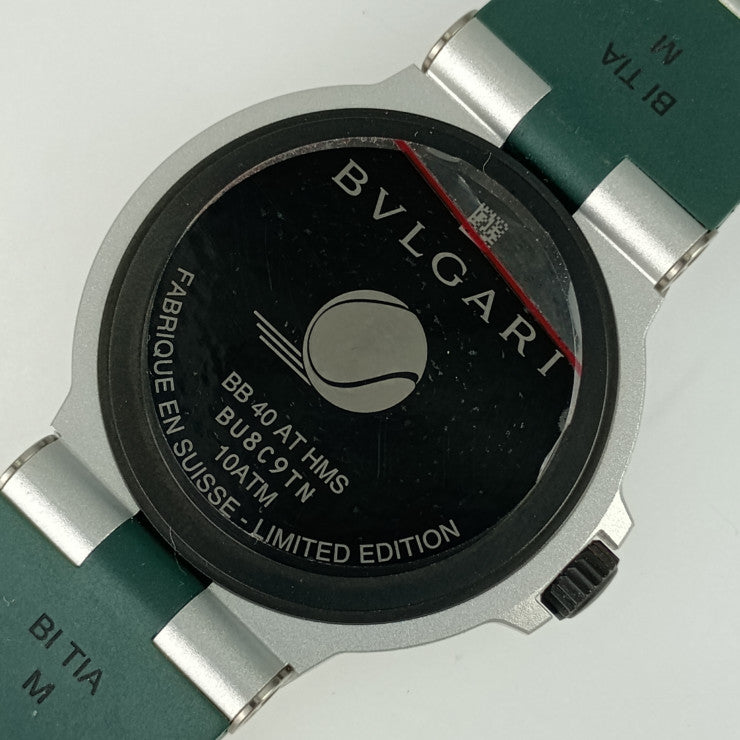 New, unused, display item, BVLGARI, Bvlgari watch, Bvlgari aluminum match point BB40ATHMS, green, white dial, aluminum, titanium, rubber, men's, limited to 800 pieces worldwide
