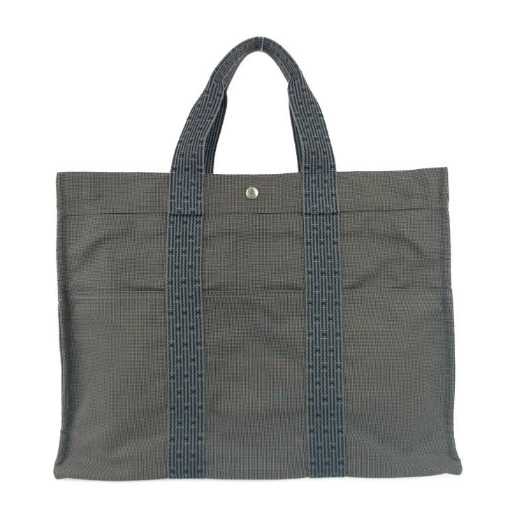 美品 HERMES エルメス トートバッグ エールライン トートGM - グレー シルバー金具 キャンバス ユニセックス