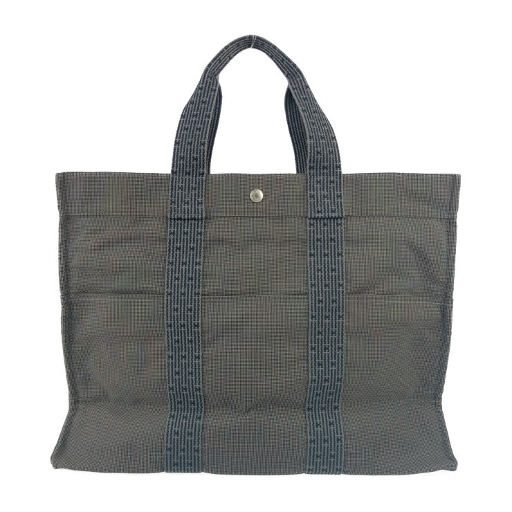 美品 HERMES エルメス トートバッグ エールライン トートGM - グレー シルバー金具 キャンバス ユニセックス