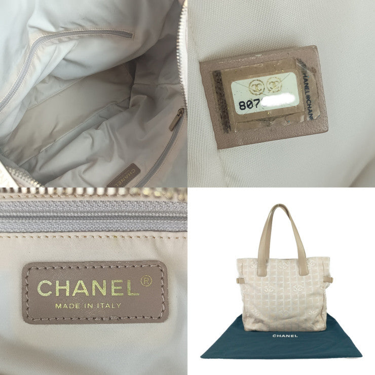 CHANEL シャネル トートバッグ ニュートラベル トートＧＭ A15825 ベージュ キャンバス レザー レディース ショルダーバッグ