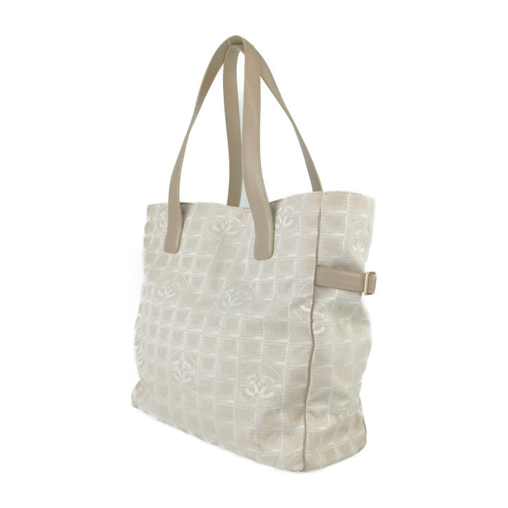 CHANEL シャネル トートバッグ ニュートラベル トートＧＭ A15825 ベージュ キャンバス レザー レディース ショルダーバッグ