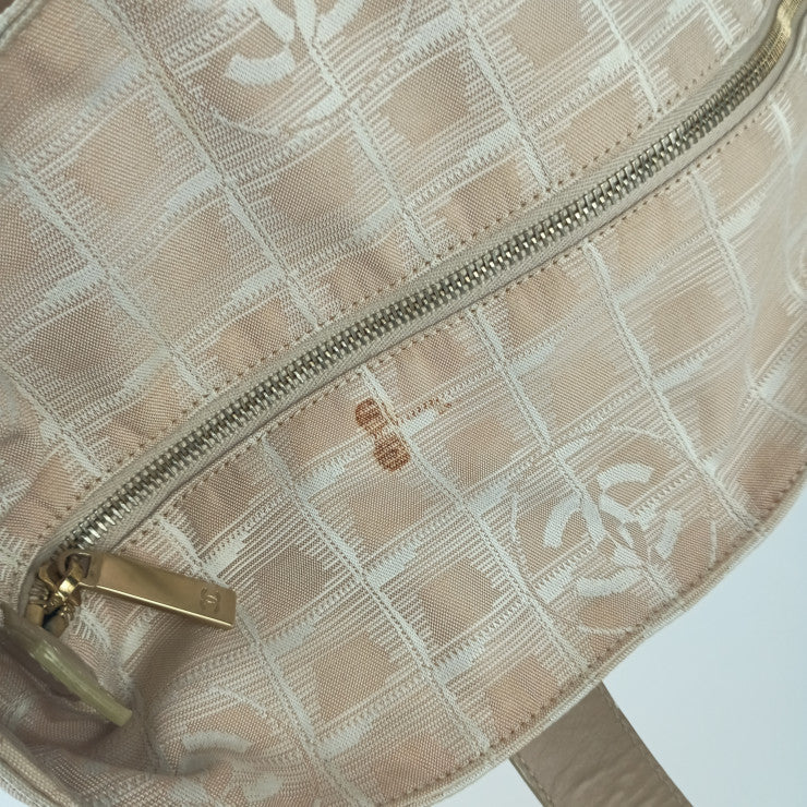 CHANEL シャネル トートバッグ ニュートラベル トートＧＭ A15825 ベージュ キャンバス レザー レディース ショルダーバッグ