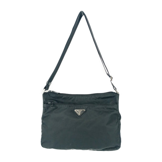 美品 PRADA プラダ ショルダーバッグ クロスボディバッグ BT0421 ブラック ナイロン レディース 三角ロゴプレート