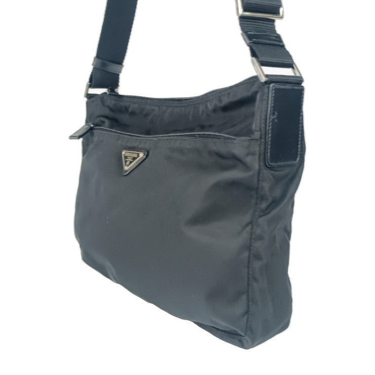美品 PRADA プラダ ショルダーバッグ クロスボディバッグ BT0421 ブラック ナイロン レディース 三角ロゴプレート