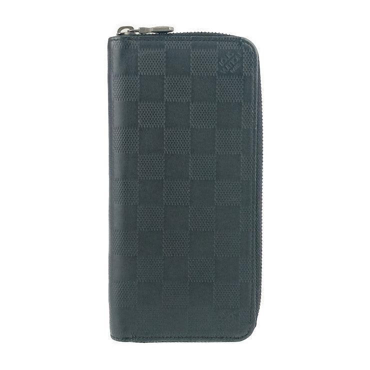 LOUIS VUITTON ルイ ヴィトン 長財布 ダミエ・アンフィニ ジッピーウォレット・ヴェルティカル N63548 オニキス シルバー金具 レザー メンズ ラウンドファスナー