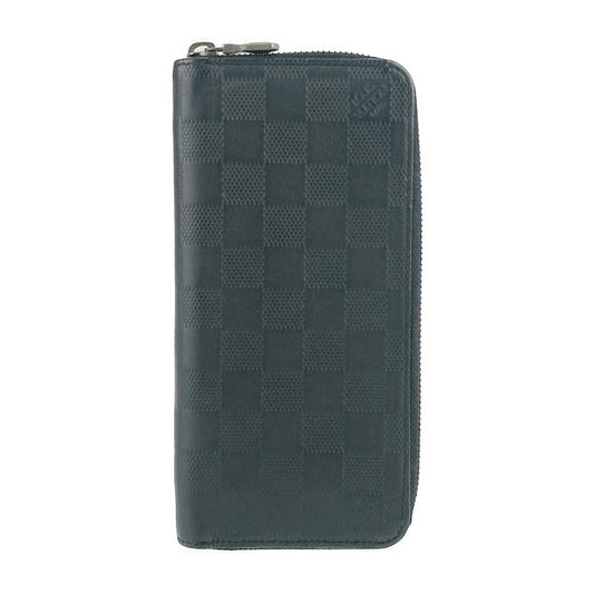 LOUIS VUITTON ルイ ヴィトン 長財布 ダミエ・アンフィニ ジッピーウォレット・ヴェルティカル N63548 オニキス シルバー金具 レザー メンズ ラウンドファスナー