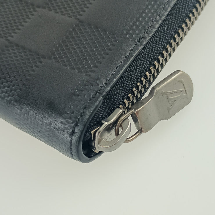 LOUIS VUITTON ルイ ヴィトン 長財布 ダミエ・アンフィニ ジッピーウォレット・ヴェルティカル N63548 オニキス シルバー金具 レザー メンズ ラウンドファスナー