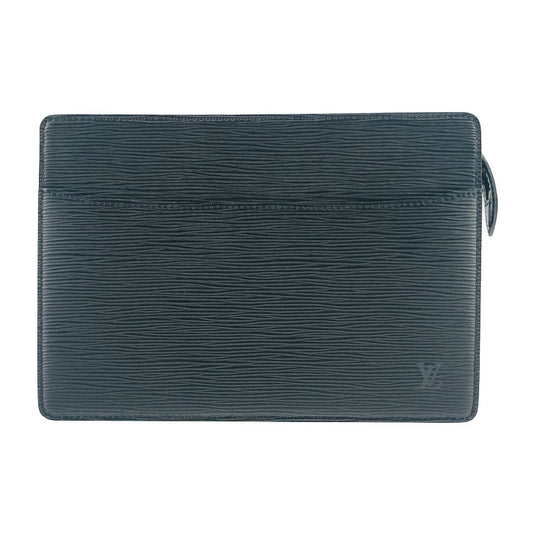 超美品 LOUIS VUITTON ルイ ヴィトン セカンドバッグ ポシェット オム M52522 ブラック ゴールド金具 エピレザー メンズ