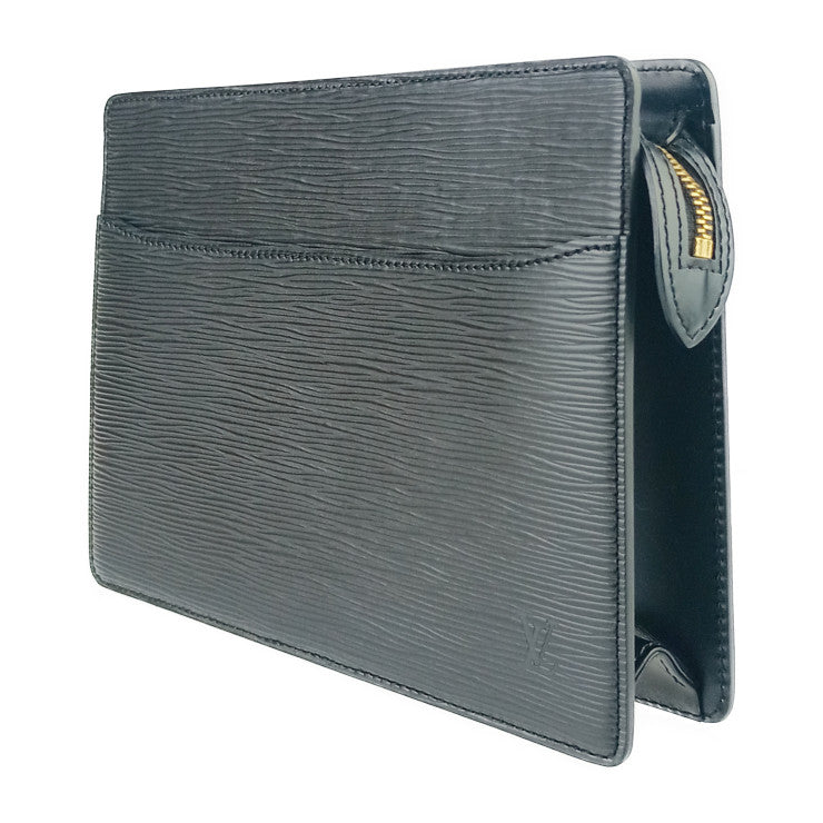 超美品 LOUIS VUITTON ルイ ヴィトン セカンドバッグ ポシェット オム M52522 ブラック ゴールド金具 エピレザー メンズ