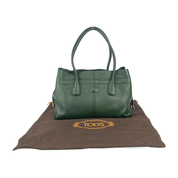 美品 TOD'S トッズ ハンドバック ニューD トートバッグ - グリーン レザー レディース ショルダーバッグ