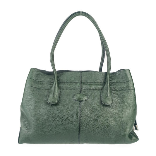 美品 TOD'S トッズ ハンドバック ニューD トートバッグ - グリーン レザー レディース ショルダーバッグ