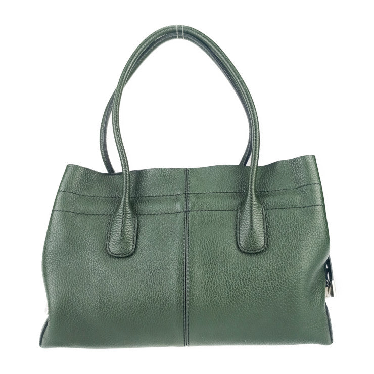 美品 TOD'S トッズ ハンドバック ニューD トートバッグ - グリーン レザー レディース ショルダーバッグ