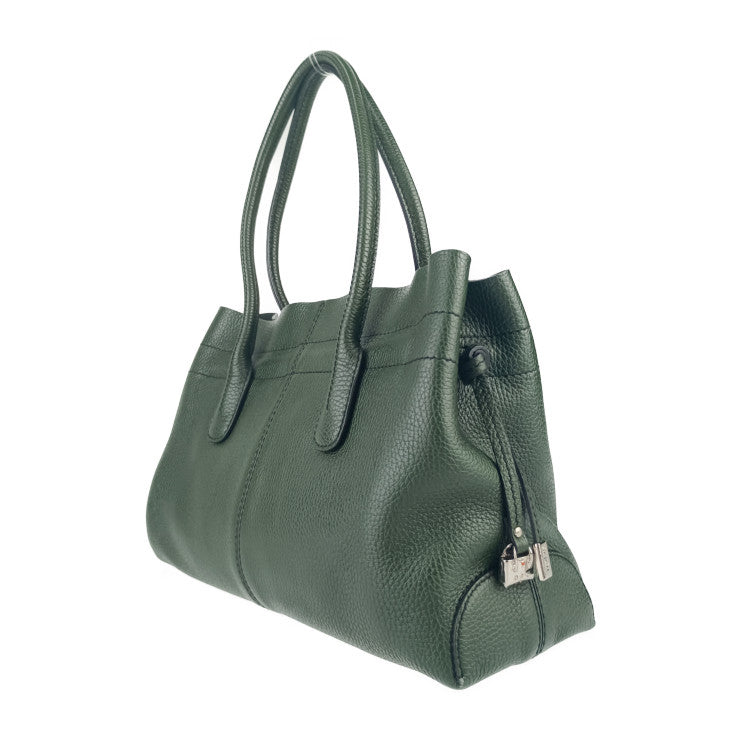 美品 TOD'S トッズ ハンドバック ニューD トートバッグ - グリーン レザー レディース ショルダーバッグ