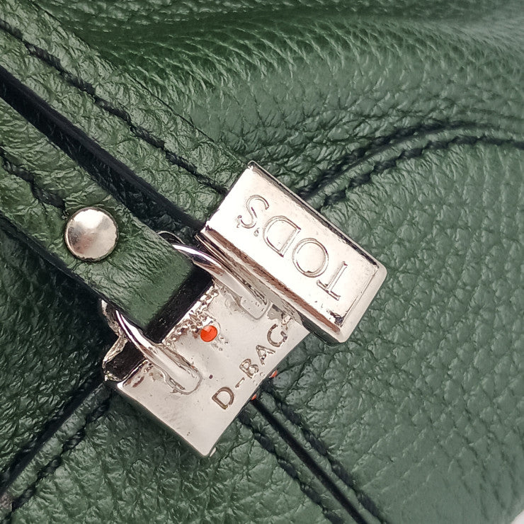 美品 TOD'S トッズ ハンドバック ニューD トートバッグ - グリーン レザー レディース ショルダーバッグ