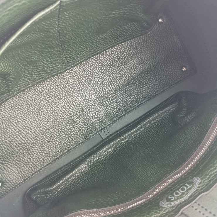 美品 TOD'S トッズ ハンドバック ニューD トートバッグ - グリーン レザー レディース ショルダーバッグ