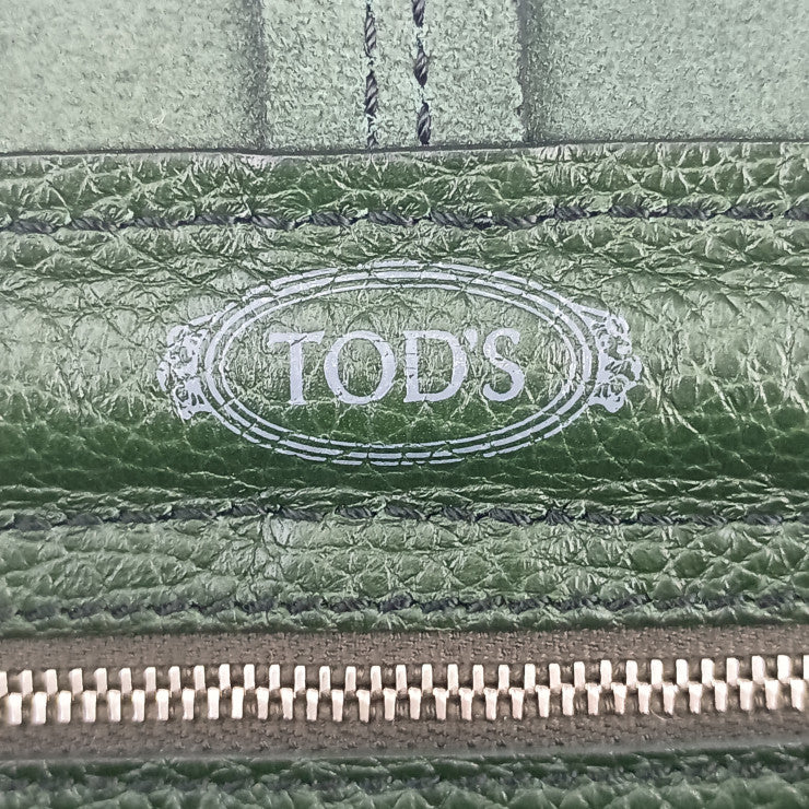 美品 TOD'S トッズ ハンドバック ニューD トートバッグ - グリーン レザー レディース ショルダーバッグ