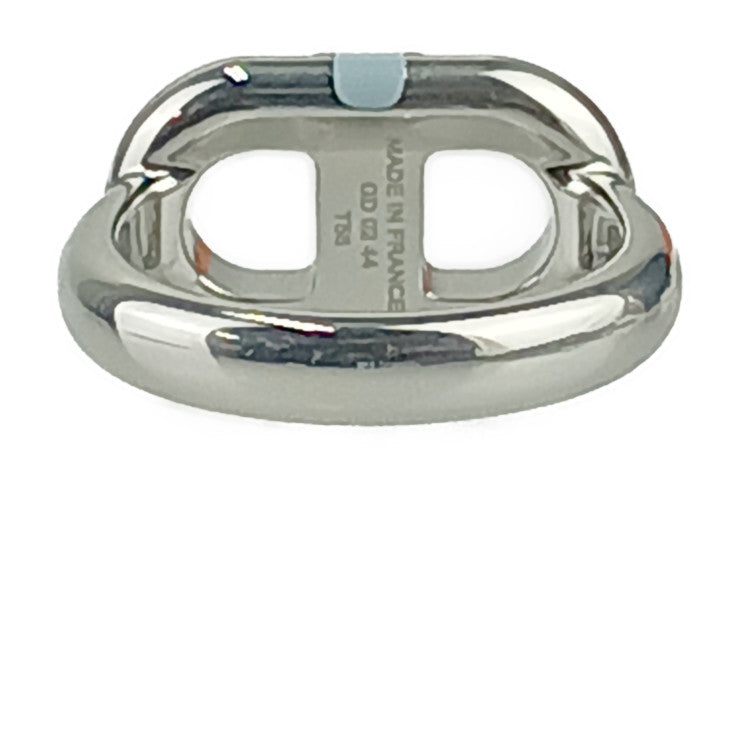 新品未使用展示品 HERMES エルメス 指輪 リング 《マイヨン》 H100043FJ0560 シルバー ブルー・ラン ステンレス ラッカーメタル ユニセックス シェーヌ・ダンクル