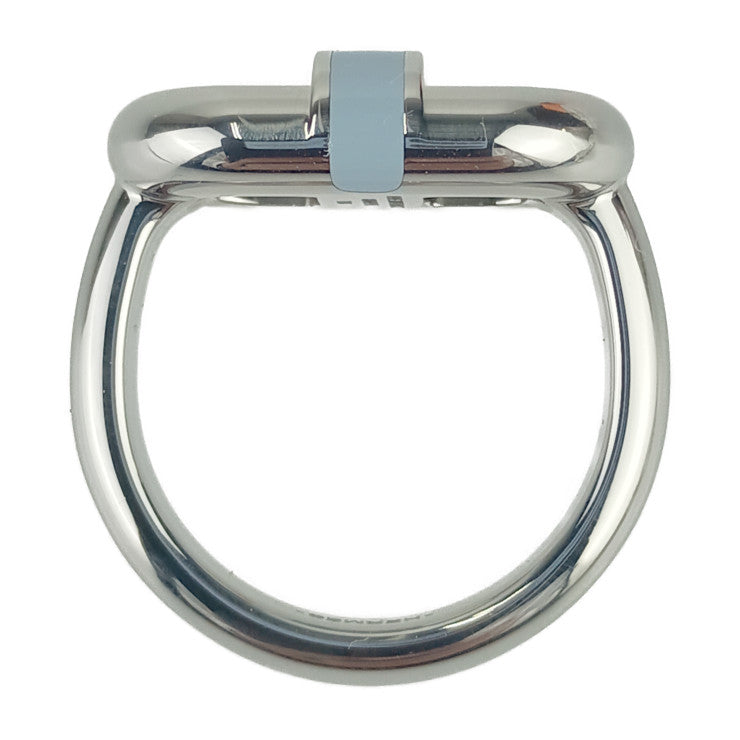 新品未使用展示品 HERMES エルメス 指輪 リング 《マイヨン》 H100043FJ0560 シルバー ブルー・ラン ステンレス ラッカーメタル ユニセックス シェーヌ・ダンクル