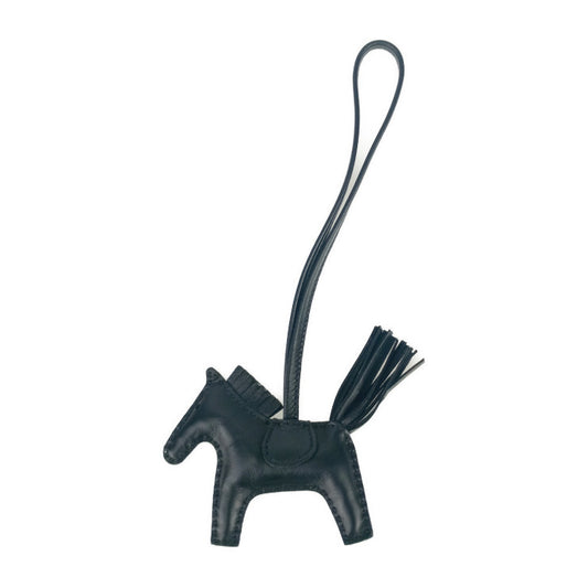 新古未使用展示品 HERMES エルメス バッグチャーム ロデオPM - ソーブラック アニョーミロ ユニセックス Z刻印