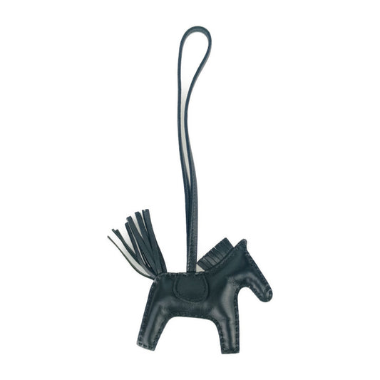 新古未使用展示品 HERMES エルメス バッグチャーム ロデオPM - ソーブラック アニョーミロ ユニセックス Z刻印