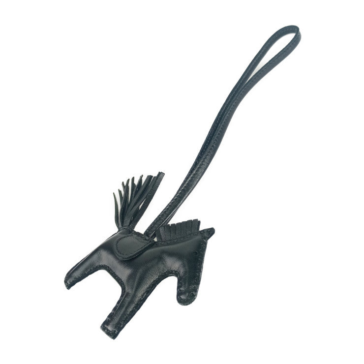 新古未使用展示品 HERMES エルメス バッグチャーム ロデオPM - ソーブラック アニョーミロ ユニセックス Z刻印