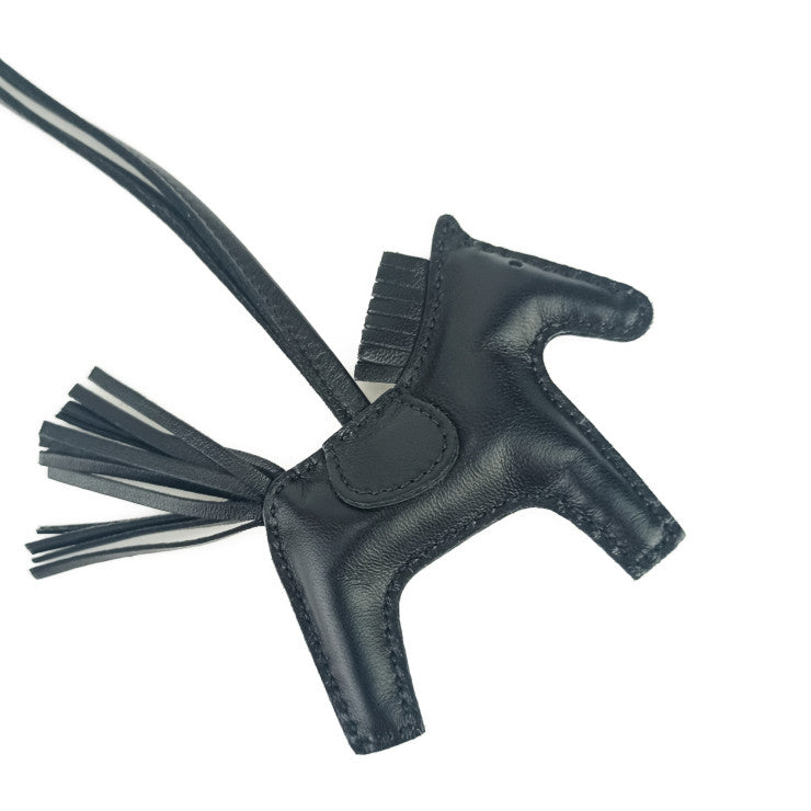 新古未使用展示品 HERMES エルメス バッグチャーム ロデオPM - ソーブラック アニョーミロ ユニセックス Z刻印