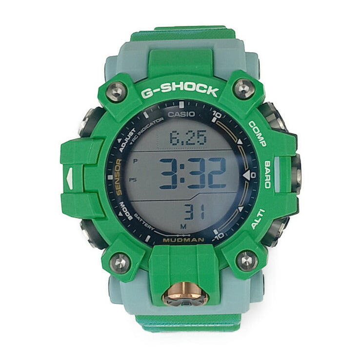 超美品 CASIO カシオ 腕時計 MUDMAN Gショック EARTHWATCHコラボレーションモデル GW-9500KJ-3JR グリーン バイオマスプラスチック ステンレス メンズ タフソーラー MULTIBAND6