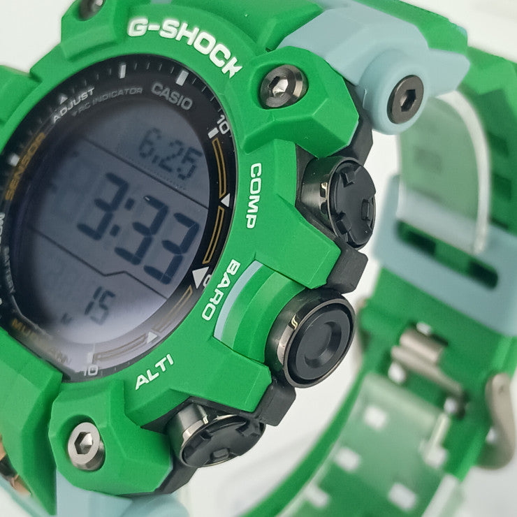 超美品 CASIO カシオ 腕時計 MUDMAN Gショック EARTHWATCHコラボレーションモデル GW-9500KJ-3JR グリーン バイオマスプラスチック ステンレス メンズ タフソーラー MULTIBAND6