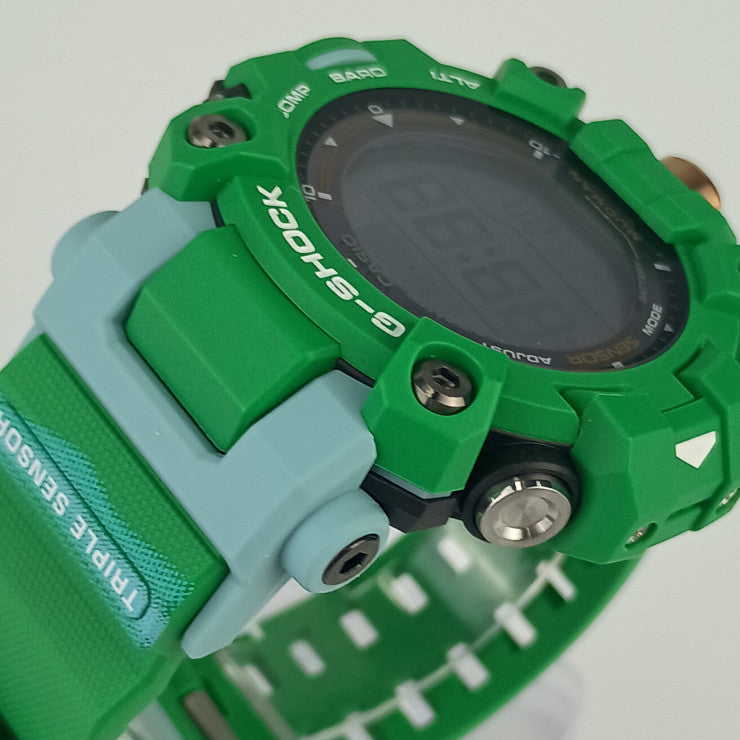 超美品 CASIO カシオ 腕時計 MUDMAN Gショック EARTHWATCHコラボレーションモデル GW-9500KJ-3JR グリーン バイオマスプラスチック ステンレス メンズ タフソーラー MULTIBAND6