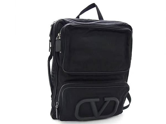 VALENTINO GARAVANI ヴァレンティノ ガラヴァーニ ショルダーバッグ Supervee VLTN バックパック VY2B0A53DZK ブラック テキスタイル × レザー メンズ 美品