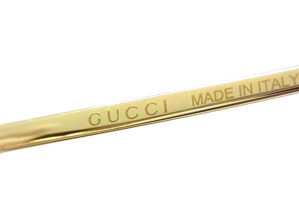 GUCCI グッチ アイウェア ホースビット スクエアフレーム サングラス GG0879S ゴールド系 メタル メンズ 美品