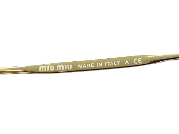 miumiu ミュウミュウ アイウェア ハート サングラス SMU54R ピンクベージュ系 ゴールド メタル プラスチック レディース 超美品