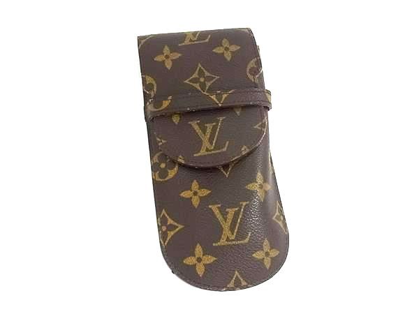 LOUIS VUITTON ルイヴィトン メガネケース モノグラム エテュイ リュネット ラバ M62970 ブラウン PVC レザー ユニセックス