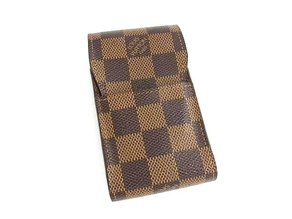 LOUIS VUITTON ルイヴィトン 煙草ケース ダミエ エテュイ シガレット N63024 エベヌ PVC レザー ユニセックス