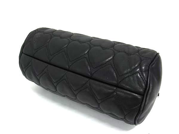 MOSCHINO モスキーノ ショルダーバッグ ブラック ゴールド レザー レディース ハート