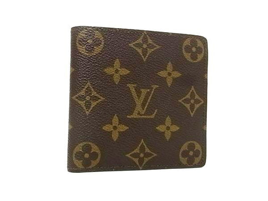 LOUIS VUITTON ルイヴィトン 二つ折り財布 モノグラム ポルトフォイユ マルコ M61675 ブラウン PVC レザー メンズ