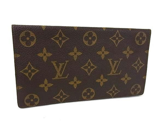 LOUIS VUITTON ルイヴィトン 長財布 モノグラム ポルト シェキエ ダブル M62223 ブラウン PVC レザー ユニセックス 二つ折り