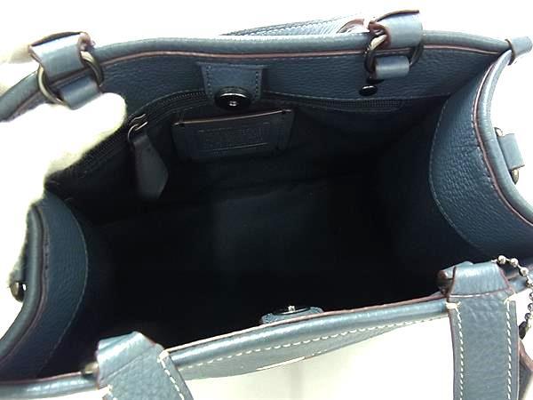 COACH コーチ ハンドバッグ ピーナッツ スヌーピー コラボ デンプシー トート22 CE849 ネイビー レザー レディース 2WAY 美品