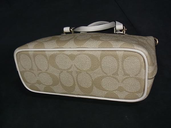 COACH コーチ ハンドバッグ シグネチャー CH468 ベージュ アイボリー PVC レザー レディース 2WAY ゴールド金具 新品未使用展示品