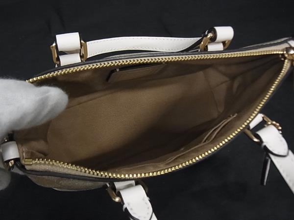 COACH コーチ ハンドバッグ シグネチャー CH468 ベージュ アイボリー PVC レザー レディース 2WAY ゴールド金具 新品未使用展示品