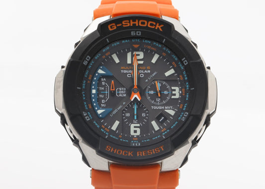 CASIO カシオ 時計 GSHOCK スカイコックピット GW3000M4AER ブラック オレンジ 樹脂 ステンレススチール メンズ アナログ 美品