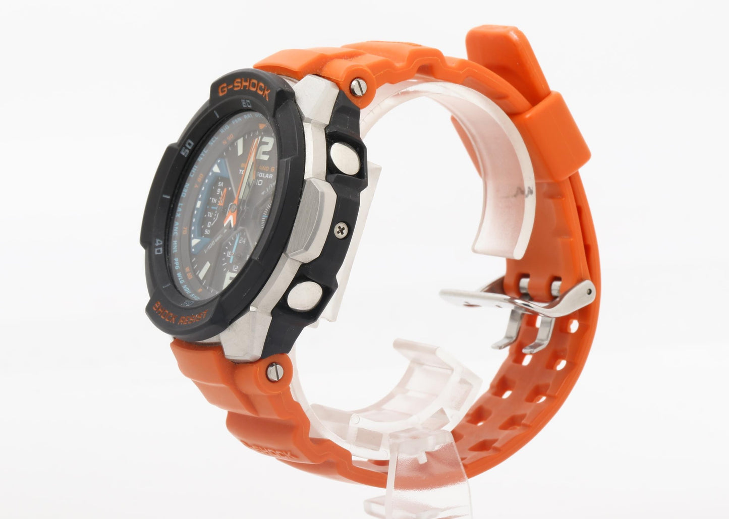 CASIO カシオ 時計 GSHOCK スカイコックピット GW3000M4AER ブラック オレンジ 樹脂 ステンレススチール メンズ アナログ 美品